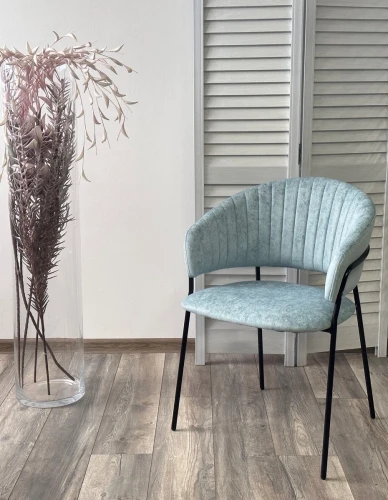 Стул ГЕММА, цвет RAIN 7 breeze, велюр / черный каркас М-City