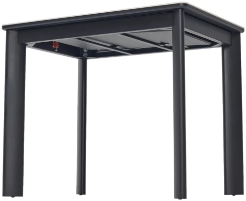 Стол ТЕТ-А-ТЕТ 110  Белый мрамор, керамика / Черный каркас М-City