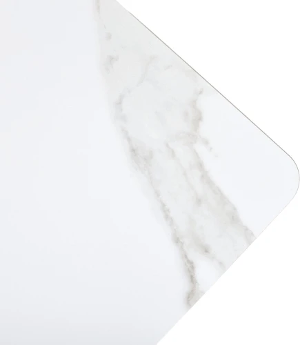 Стол ТЕТ-А-ТЕТ 110  Белый мрамор, керамика / Черный каркас М-City