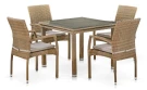 Комплект плетеной мебели T257B/Y379B-W65 Light Brown (4+1)