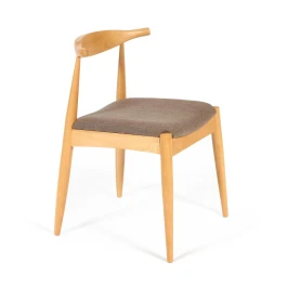 Стул мягкое сидение BULL каркас бук, сиденье ткань, 54,5*54*75см, Натуральный + Коричневый  (Комплект из 2 шт.)