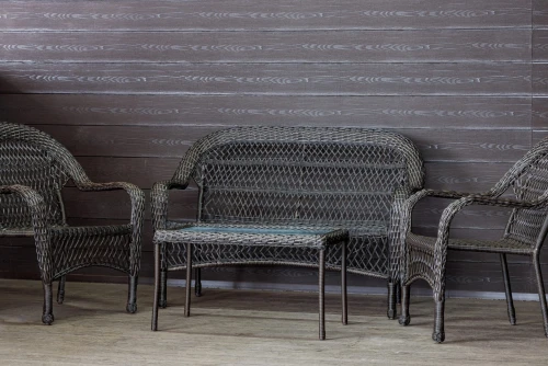 Садовый комплект из искусственного ротанга Мэдисон НЬЮ (Medison NEW) terrace set  с прямоугольным столиком без подушек