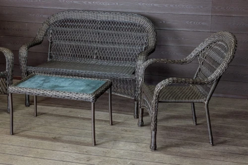 Садовый комплект из искусственного ротанга Мэдисон НЬЮ (Medison NEW) terrace set  с прямоугольным столиком без подушек