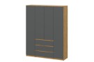 Шкаф четырехстворчатый Денвер (Серия 2) Дуб Золотой/Графит серый