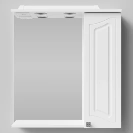 Зеркало Адам 65, белый глянец, правая