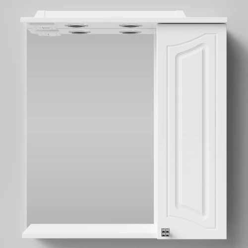 Зеркало Адам 65, белый глянец, правая