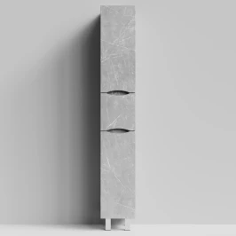 Пенал Лайт 30 напольный, Мрамор Белый софт тач 4044-2, правый, бельевая корзина