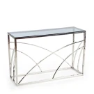 BS-1529 Консольный столик стеклянный 120*40*78, основание нержавеющая сталь хром