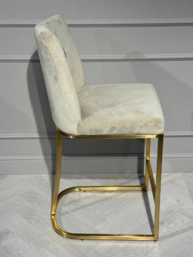 Стул барный Пресли BC-3024, бежевый/матовое золото