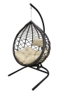 Кресло подвесное Вирджиния арт.D3414-МТ003 (стойка+основание.черн.,корзн.темн-корич.,подуш.беж. 3уп. (В)) Кресло подвесное Вирджиния арт.D3414-МТ003 (стойка+основание.черн.,корзн.темн-корич.,подуш.беж. 3уп. (В))
