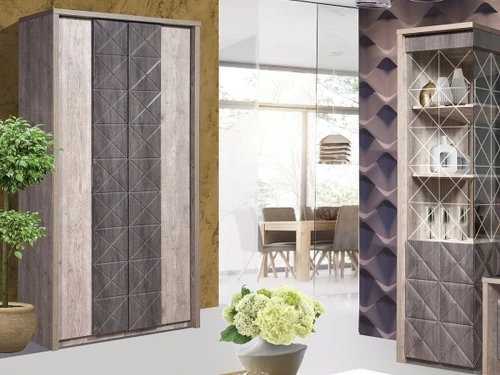 Шкаф «Монако» KMK 0673.20, Сосна натуральная/Дуб шале графит