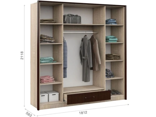 Шкаф «Эшли» 4дв, Венге/сонома