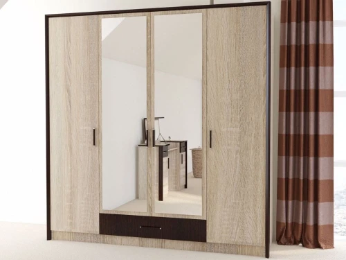 Шкаф «Эшли» 4дв, Венге/сонома