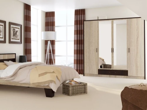 Шкаф «Эшли» 4дв, Венге/сонома