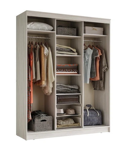 Шкаф-купе комбинированный Маэстро, ясень белый