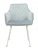 DC835 Стул мягкий с подлокотниками, ПЫЛЬНО-ГОЛУБОЙ#G62-81 велюр, каркас металл белый