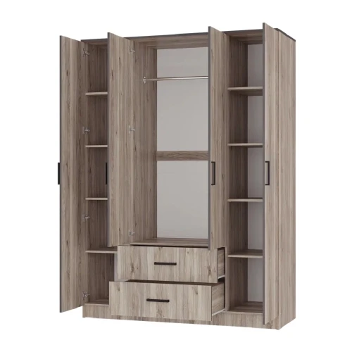 Шкаф 4-х створчатый Титан, Дуб смоки