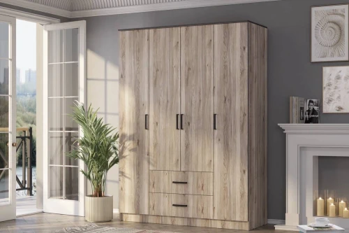 Шкаф 4-х створчатый Титан, Дуб смоки