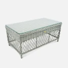 Стол Impero 1140х630 СТ журнальный Лунный свет, RAL 9007, CT.Прозрачное, тр4 из искусственного ротанга