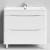 Тумба Адель 90 напольный, белый глянец Vodok с раковиной в комплекте