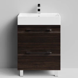 Тумба Мальта 60 напольный, ящики, Палисандр ПВХ 43101 Vodok с раковиной в комплекте