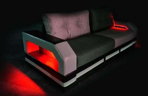 Диван еврокнижка Манчестер с подсветкой, 160 рогожка серая НПБ