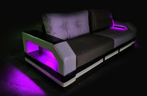 Диван еврокнижка Манчестер с подсветкой, 160 рогожка серая НПБ