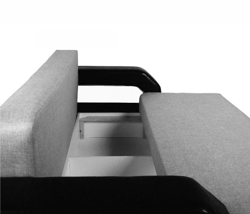 Диван еврокнижка Манчестер с подсветкой, 160 рогожка серая НПБ