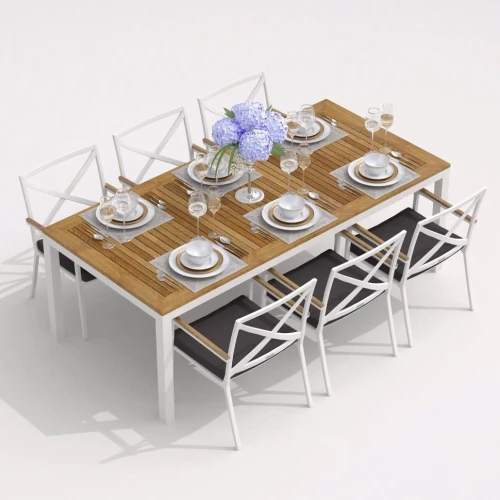 Обеденная группа TELLA  FESTA  каркас белый / стол тик 220 / ткань антрацит