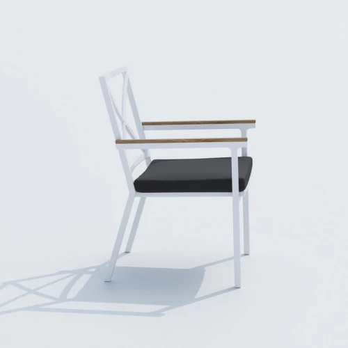 Обеденная группа TELLA  FESTA  каркас белый / стол тик 220 / ткань антрацит