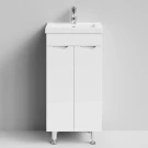 Тумба Смайл 40 напольный, белый глянец Vodok с раковиной в комплекте Тумба Смайл 40 напольный, белый глянец Vodok с раковиной в комплекте