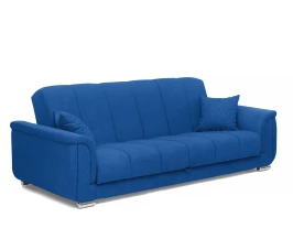 Диван прямой, книжка "Стамбул" флок  синий, 120 ППУ+НПБ