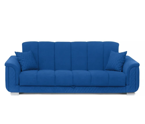 Диван прямой, книжка "Стамбул" флок  синий, 120 ППУ+НПБ