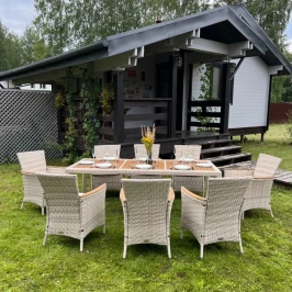 AMELIA обеденный комплект бежевого цвета на 8 персон