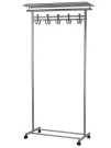 Вешалка напольная на колесах М 9 металлик с крючками