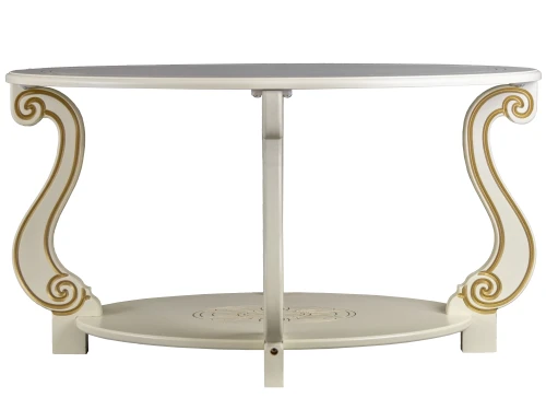 Стол журнальный Овация (М) слоновая кость/золото