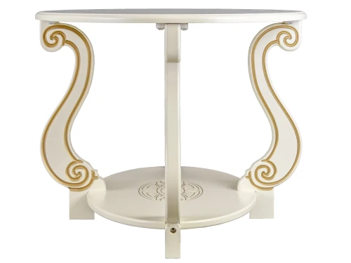 Стол журнальный Овация (М) слоновая кость/золото