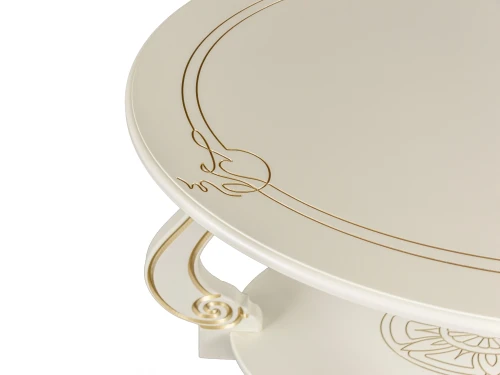 Стол журнальный Овация (М) слоновая кость/золото