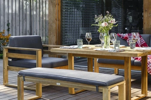 Диванный комплект из акации BOOKA с обеденным столом  Joygarden