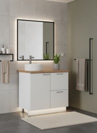 ВГ 900 Белый софт матовый/Белый гладкий Арника РМ (со столешницей) в.1