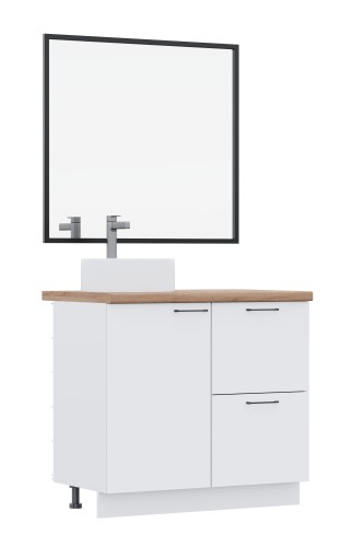 ВГ 900 Белый софт матовый/Белый гладкий Арника РМ (со столешницей) в.1