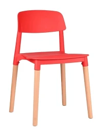 GH106/DC456 Стул пластиковый, КРАСНЫЙ, каркас бук