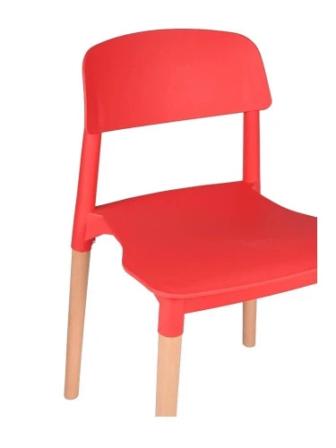 GH106/DC456 Стул пластиковый, КРАСНЫЙ, каркас бук