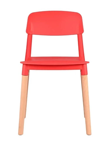 GH106/DC456 Стул пластиковый, КРАСНЫЙ, каркас бук