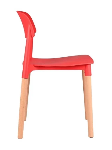 GH106/DC456 Стул пластиковый, КРАСНЫЙ, каркас бук