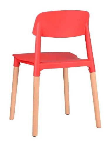 GH106/DC456 Стул пластиковый, КРАСНЫЙ, каркас бук
