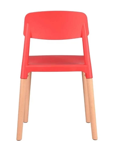 GH106/DC456 Стул пластиковый, КРАСНЫЙ, каркас бук