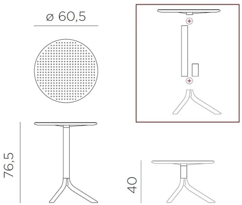 Стол Nardi Step, голубой