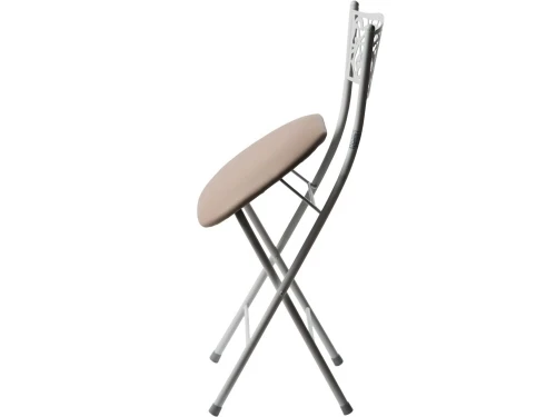 Стул складной Стефани ДП2-04, кожзам Линкольн беж, каркас белый матовый