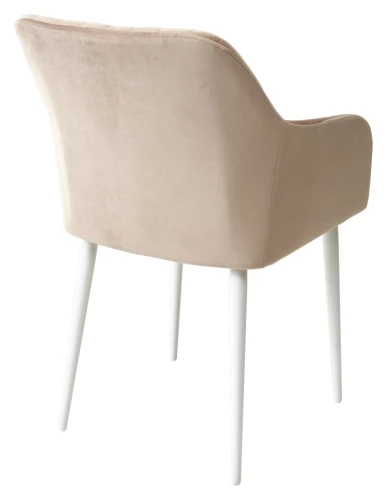 Стул BRANDY-X БЕЖЕВЫЙ #5/ белый каркас, велюр М-City